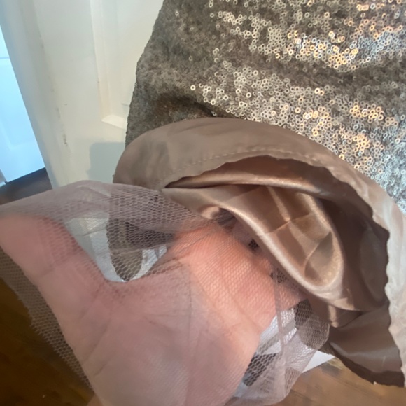 Gold Sequin Chris Cross Back Short Formal - Picture 3 of 6